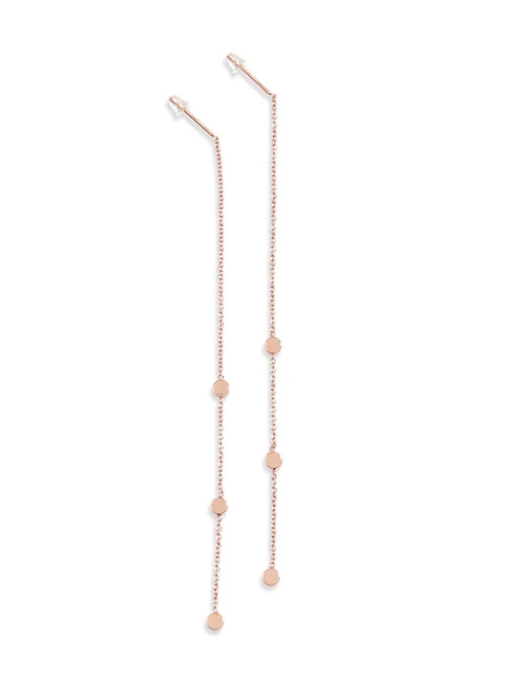 La Meno Treasure Thread Long Drop Threader Earrings